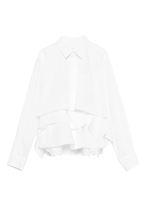 sacai ruffled layered shirt - White