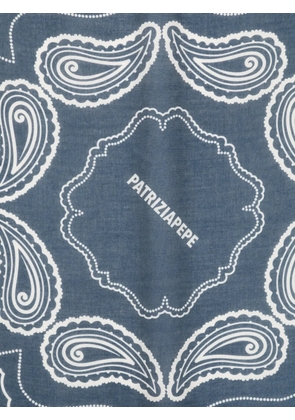 Patrizia Pepe graphic-print scarf - Blue