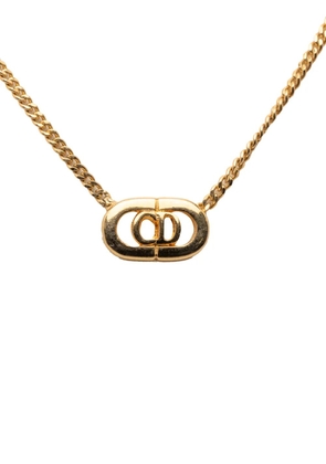 Christian Dior Pre-Owned 2000-2025 Gold Plated CD Logo Pendant Necklace costume necklace