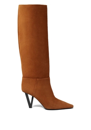 Versace pointed-toe knee-high boots - Brown
