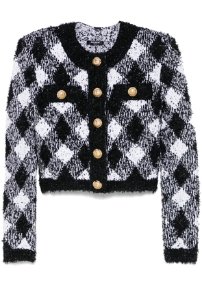 Balmain gingham tweed jacket - White