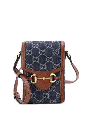 Gucci Pre-Owned Horsebit 1955 GG Denim Mini crossbody bag - Blue