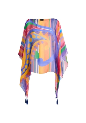 ETRO printed poncho blouse - Orange