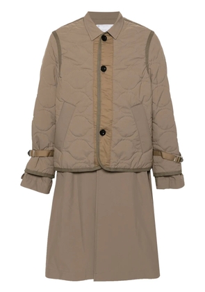 sacai layered coat - Green