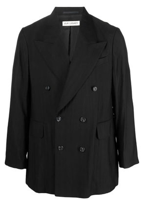 OUR LEGACY crease-effect double-breasted blazer - Black