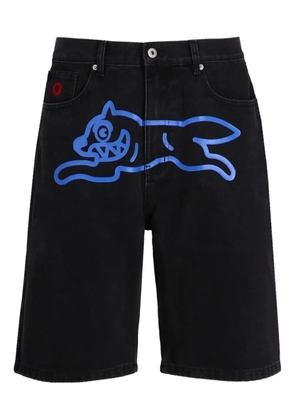 ICECREAM graphic-print cotton shorts - Black