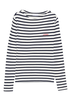 Maison Labiche Colombier stripe boat-neck T-shirt - White