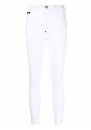 Philipp Plein logo-appliqué skinny jeans - White
