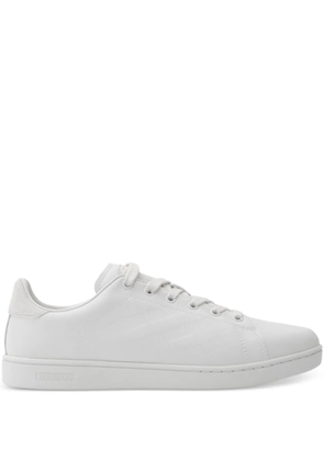 Burberry embossed-check leather sneakers - White