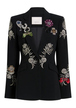 Cinq A Sept Cheyenne rose-embroidered blazer - Black