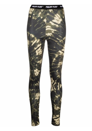 Philipp Plein tie-dye print leggings - Green