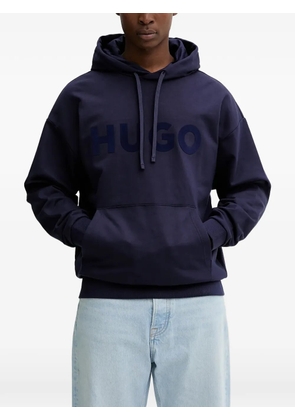 HUGO reflective logo-print hoodie - Blue