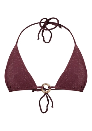 Bond-eye Ring triangle-shape bikini top - Purple