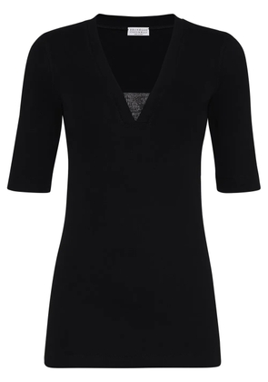 Brunello Cucinelli v-neck T-shirt - Black