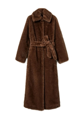 TWINSET belted faux-fur coat - Brown