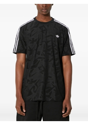 adidas three-stripe abstract-print T-shirt - Black