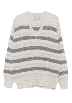 TWINSET striped V-neck sweater - Grey