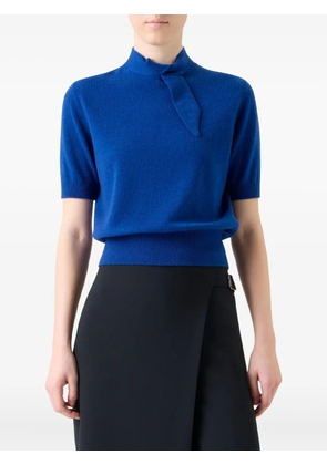 Akris tie-neck short-sleeve knitwear - Blue