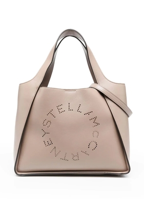 Stella McCartney logo-perforated tote bag - Neutrals