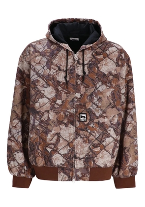 Obey hooded print jacket - Brown