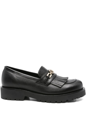 TWINSET logo-chain tassel loafers - Black