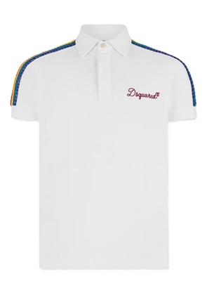 DSQUARED2 rainbow-detail polo shirt - White