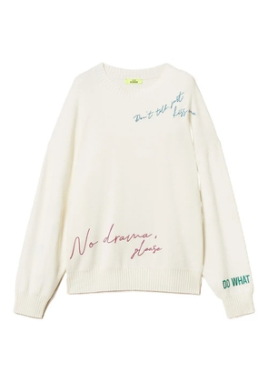 TWINSET embroidered-letters sweater - White
