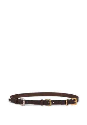 ETRO triple-buckle leather belt - Brown