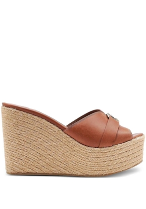 Jimmy Choo 100mm Leda wedge sandals - Brown