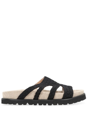 Alberta Ferretti woven-leather flat sandals - Black