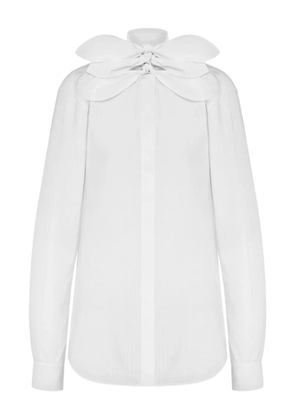 Moschino bow-detail cotton shirt - White