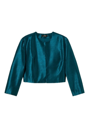 TWINSET crop-hem longsleeve jacket - Blue