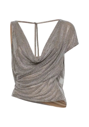 Giuseppe Di Morabito draped crystal embellished top - Silver
