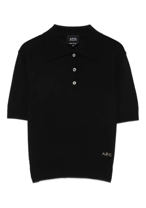 A.P.C. logo-detail polo top - Black