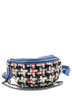 CHANEL Pre-Owned Convertible Waist Bag Tweed with Quilted Leather belt bag - Blue