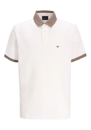 Emporio Armani contrast-trim cotton polo shirt - White