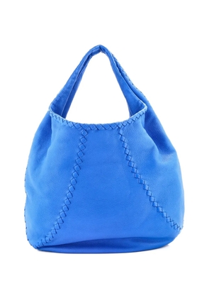 Bottega Veneta Pre-Owned Baseball Leather with Intrecciato Detail Medium hobo bag - Blue