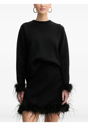 NEVER FULLY DRESSED feather-trim sweater - Black