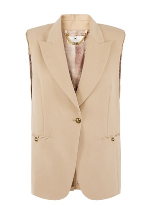 Elisabetta Franchi embellished-button sleeveless waistcoat - Neutrals