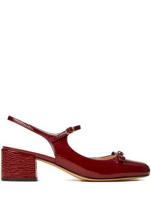 TWINSET 50mm calf-leather bow heeled pumps - Red