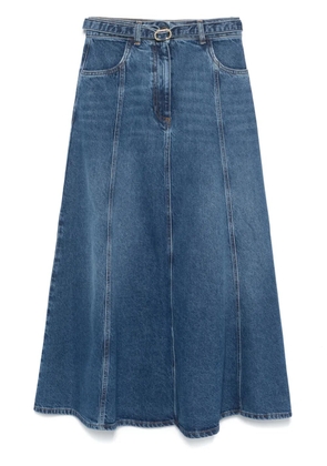 TWINSET Oval T-belt denim maxi skirt - Blue
