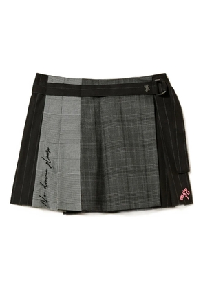 TWINSET embroidered pleated mini skirt - Grey