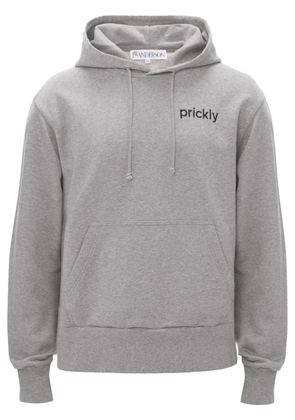 JW Anderson Prickly slogan-print hoodie - Grey