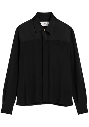 AMI Paris long-sleeved contrasted shirt - Black