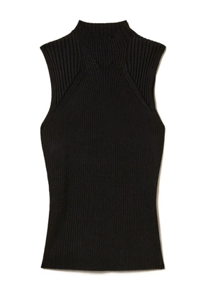 TWINSET mock-neck ribbed top - Black