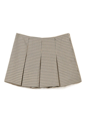 TWINSET houndstooth pleated mini skirt - Neutrals