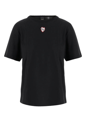 PINKO heart-embellished cotton T-shirt - Black