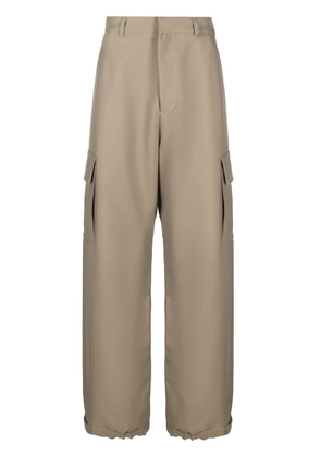 Off-White Ow Emb Drill wide-leg cargo trousers - Neutrals