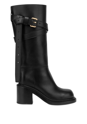 Moschino leather biker boots - Black