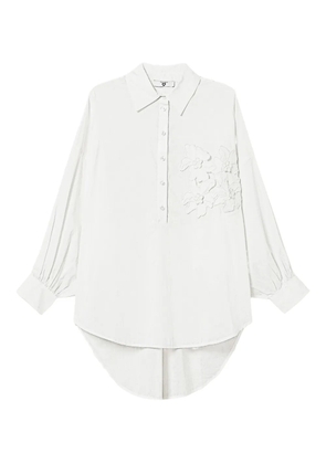 TWINSET floral-appliqué shirt - White